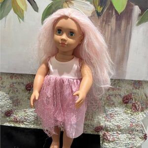 Our Generation Twinkle tooth fairy 18” doll and pink dress